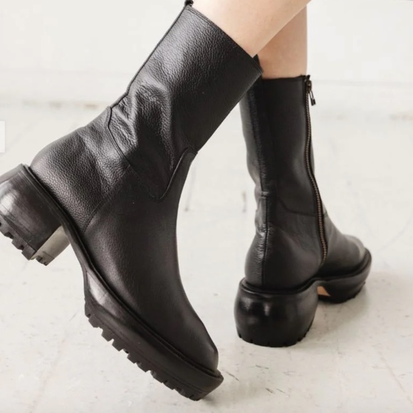 Either/Or Black Leather Camp Boots NWB size 38 - Picture 13 of 15